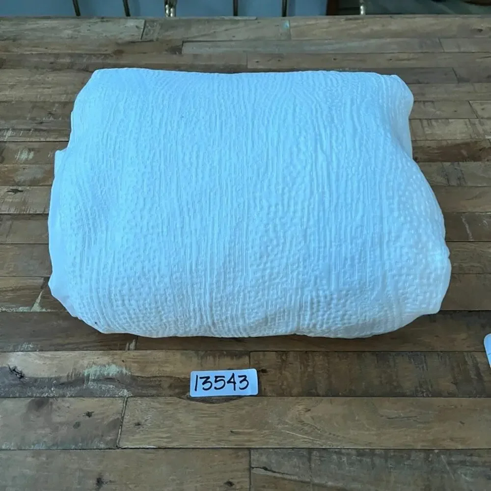 West Elm Matelasse Cream Full Queen Duvet Cover Cotton Blend